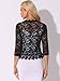 Allegra K Floral Lace Shrugs for Women's Evening 3/4 Sleeves Formal Elegant Bolero Cardigan Medium Black