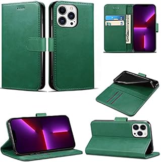 Case Compatible With iPhone 13 Pro Max Leather Wallet Book Flip Folio Stand View Cover Magnetic Closure with Card Slots for iPhone 13 Pro Max [6.7 Inch] (Black)