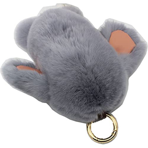 Hxinfu Real Rabbit Fur Ball Keychain Bag Plush Pom Poms Fluffy Bunny Keychain #TOP3