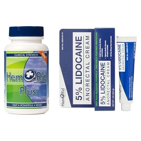 HemRid Plus & Lidocaine Cream Bundle: Comprehensive Care for Hemorrhoid Discomfort, Crafted in The USA Cover
