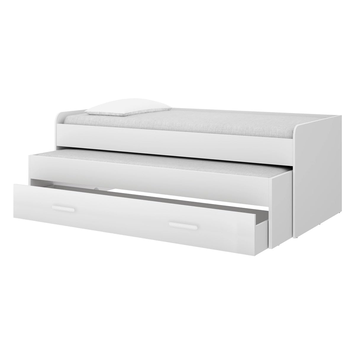 DEKIT - Pack Ahorro Juvenil Cama Nido Pema, 2 Somieres Lama Ancha con 2 Colchones viscoelásticos Nova 90 x 190