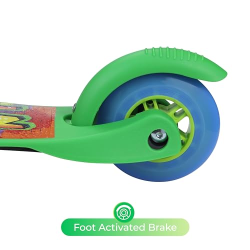 TMNT Self Balancing Kick Scooter with Light Up Wheels, Extra Wide Deck, 3 Wheel Platform, Foot Activated Brake, 75 lbs Limit, Kids & Toddlers Girls or Boys, for Ages 3 and Up by Voyager - Image 6