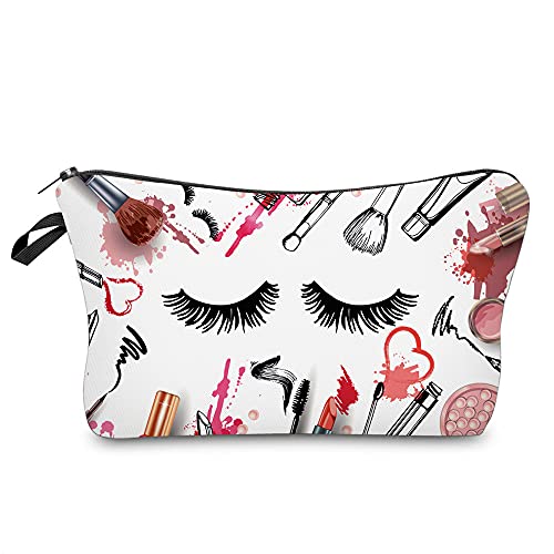 Deanfun Makeup Case Small, Cosmetic Zipper Bag Waterproof for Purse Mini, Women Cute Traveling Accessories Pouch for Ladies Thanksgiving Gifts(D2-55243)