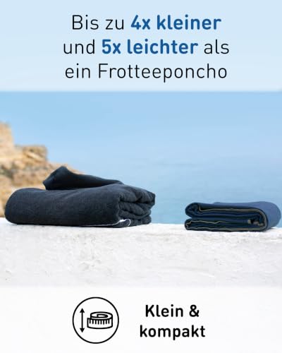 Fit-Flip Strandponcho für Erwachsene mit Kapuze schnelltrocknend