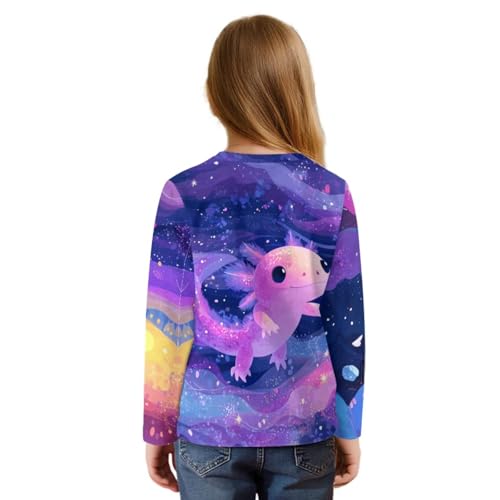 Casual Girls T-Shirt,Front Knot Kids Tunic Tops,Loose Crew Neck Girls Long Sleeve Shirt for School2