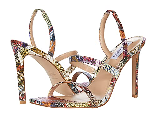 level up multicolor snakeskin platform sandal