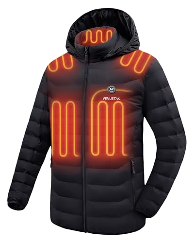 Venustas Unisex Battery-Powered Heated Jacket with Detachable Hood