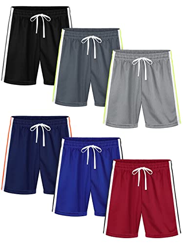 Resinta 6 Pack Toddler Boy's Mesh Shorts With Drawstring Quick Dry Performance Shorts Athletic Basketball Shorts #TOP15