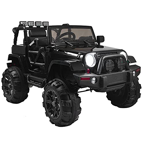 Child Car Ride On Truck 12V Battery Powered Electric With 2.4 Ghz Parental Remote Control Led Lights Double Open Doors Safety Belt Music Mp3 Spring Suspension (White) #TOP1