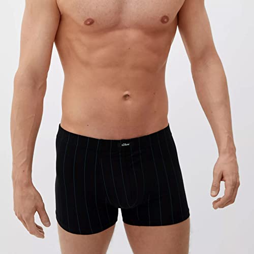 s.Oliver Herren Boxershorts 3X, Blau Schwarz, S EU – Ansicht 4