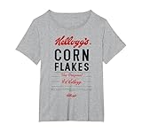 Kellogg's Cornflakes Das Original Frühstückszerealien T-Shirt, Damen Große Größen, Grau Meliert, 2X