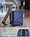 SONGMICS Koffer, Reisekoffer, Hartschalenkoffer mit TSA-Schloss, Koffergurt, ABS-Trolley, 4 Zwillingsrollen, erweiterbar, L, 65 cm, hafenblau RLP002Q101