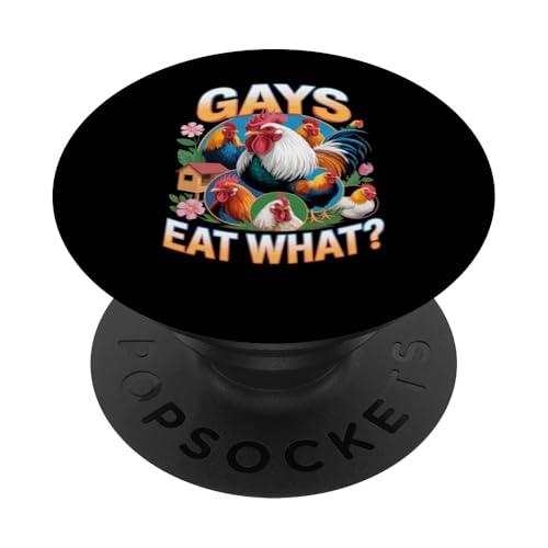 Funny Gays Eat What - Cock Chicken LGBT Humor Gay Men Women PopSockets PopGrip Adhésif