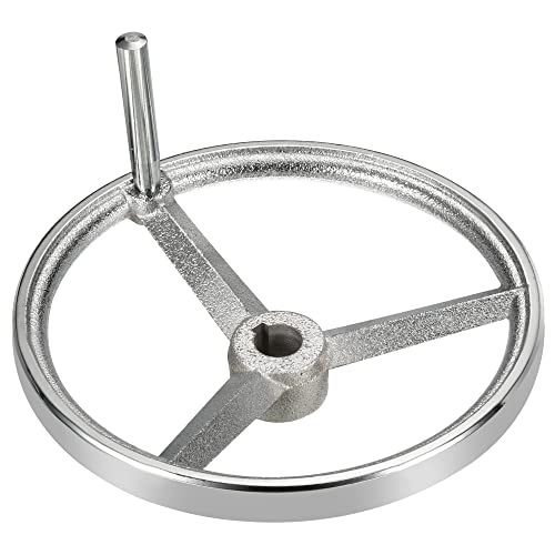Patikil 200Mm/8 Inch Diameter Rotary Handwheel, Cast Iron Chrome Plated With Handle For Many Types Of Milling Machines And Lathes, Silver Tone #TOP5