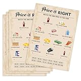 QUPT 60th Birthday Party Games, Price is Right Games, Birthday Party Supplies for Adults, Fun 1966s Party Game，Pack of 30 Cards