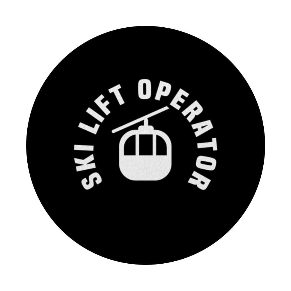 Ski Lift Operator Pocket Design Chairlift Mountain Resort PopSockets Swappable PopGrip, Black - Image 3