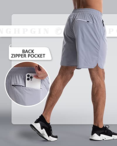 Canghpgin 2 Pack Mens Workout Athletic Shorts 7 Inch Inseam Quick Dry Hiking Shorts Men Lightweight Sports Gym Shorts Running #TOP1