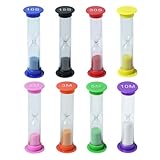 Bunte Sanduhren, 8 Stück, 10 Sekunden, 15 Sekunden, 30 Sekunden, 1 Minute, 2 Minuten, 3 Minuten, 5 Minuten, 10 Minuten für Kinder, Zähneputzen, Klassenzimmer Zuhause