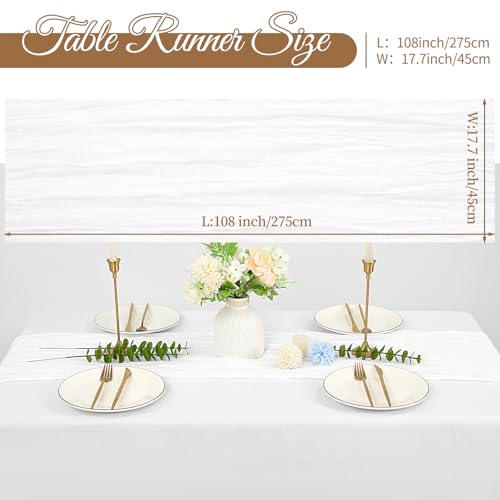 REWOMC 10 Pack Cheesecloth Table Runner 17 x 108 Inch, White by REWOMC - Used condition - Image 2