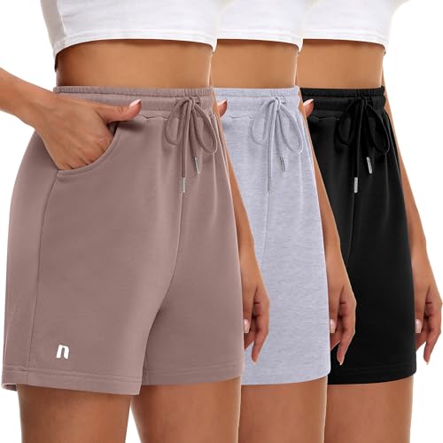 Short de survêtement femme avec cordon de serrage et poches profondes lot de 3 Neer