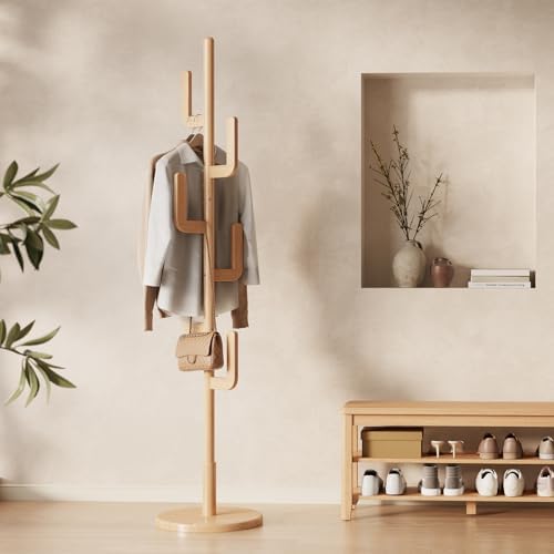 Amazon.com: KungFuWood Coat Rack, Solid Wood Cactus Coat Rack Stand ...