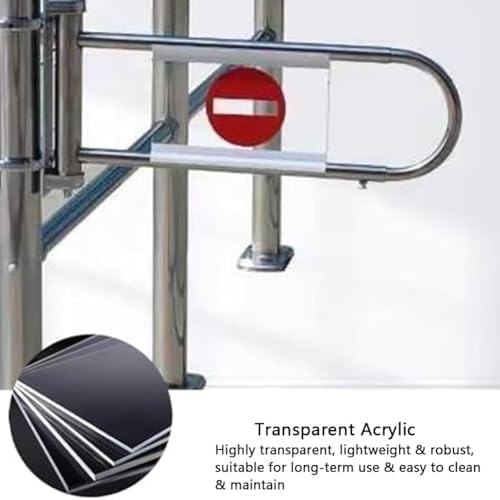 Retractable Metal Safety Gate 5-Pack - 1-Way Swing Barrier for Hallways & Channels, 50x15cm, Silver & Red - Ideal for Home, Shopping Malls, Pet Safety & Child Protection