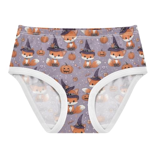 Girls Underwear Soft Cotton Halloween Foxes Kids Panties in Sizes 2/3t, 4t, 5t, 6 and 8
