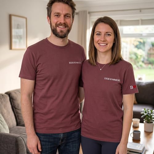 Image of Anniversary Shirts for Couples, Matching Valentines Design Tee