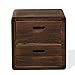 Produktbild Rebecca SRL Nachttischschublade Nachtkästchen niedrig dunkel Holz 2 Schubladen (Code RE4148)