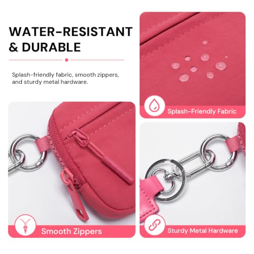 Image of Wristlet Wallet for Women with Clear ID Window, Zip Coin Purse and Keychain | 3 Card Slots, Exterior Zip Pocket, Inner Mesh Pouch, Lipstick Holder, Detachable Wrist Strap, Lightweight Nylon