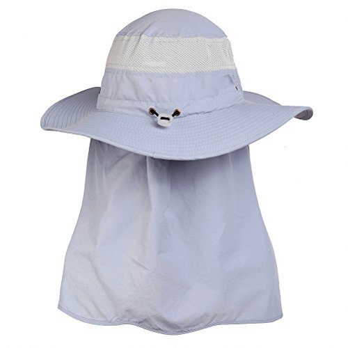 Ddyoutdoor 07-281 Fashion Summer Outdoor Sun Protection Fishing Cap Neck Face Flap Hat Wide Brim (Gray) #TOP3