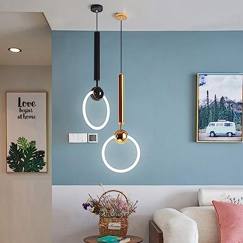 Iluminación colgante nórdica moderna LED dorada de 19cm para sala de estar 4