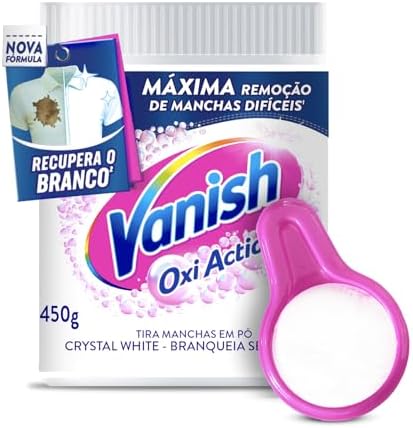 Tira Manchas em Pó Vanish Crystal White Oxi Action 450g para roup...