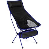 MH Zone Camping Chair with Headrest Backpacking Chair Portable Compact Ultralight Outdoor Folding Hiking Chair with Carry Bag for Outdoor Beach (Dark Blue)