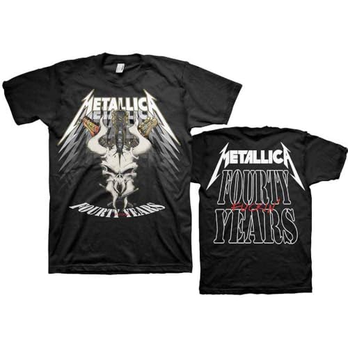 Image of Metallica 40Th Anniversary Forty Years Official Tee T-Shirt Mens Unisex (Small) Black