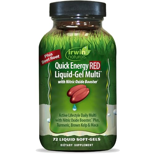 Irwin Naturals Quick Energy RED Liquid-Gel Multi 72 Liquid Soft-Gels Nitric Oxide + Energy Support