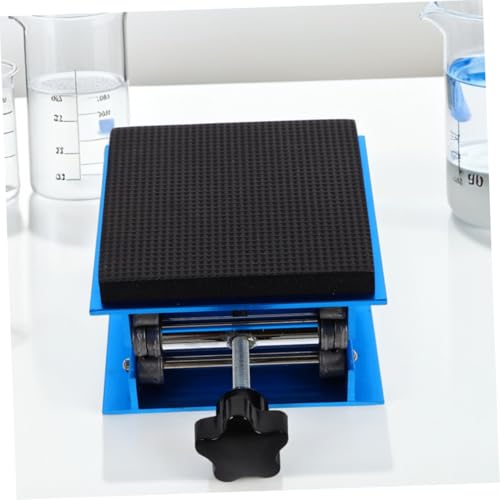 Soporte ajustable para gato de laboratorio con amortiguador y esponja, elevador de mesa de trabajo de aluminio, diseño antideslizante, altura ajustable, ideal para uso en mano de obra y carpintería