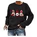 Pull de Noël pour femme - Motif renne de Noël - Imprimé nain de neige - Manches longues - Imprimé Père Noël - Décontracté - Personnalité décontractée, 6609 - Noir, XXXL