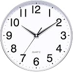 Silver Wall Clock 12 Inch Round Wall Clock Silent & Non-Ticking Simple Wall Clock Operated for Living Room Bedroom Kitchen School Decoration(30 cm/ 12")…