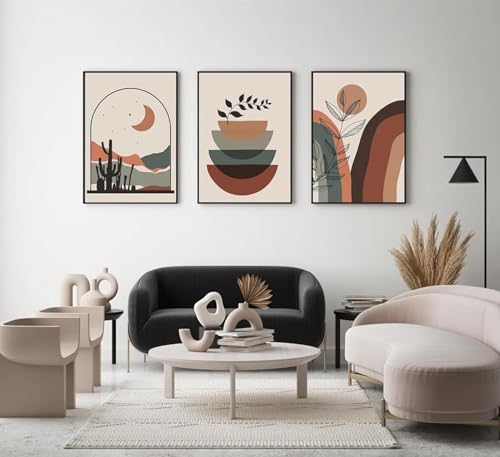 Impression sur toile de qualité supérieure TONGYINLI triptyque abstrait lune - 3