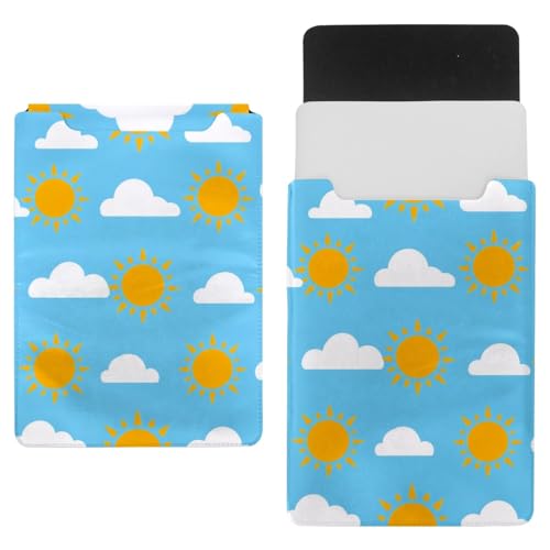 Housse ordinateur 13 pouces motif soleil nuage - Pochette pc portable velours dessin animé