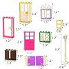 110 Pieces Doors,Windows,Fencesand Light for MOC Creative Building BlockToys Set Street House Decoration Compatible with Classic Brick for Kids Age 6 8 10 12 Years