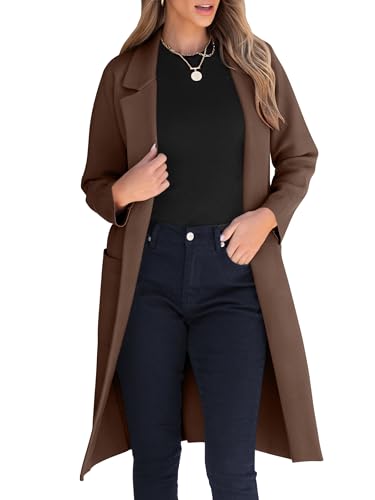 Image of ANRABESS Womens Cardigan Sweater 2026 Fall Outfits Knitted Lapel Long Coats Coatigans