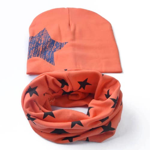 2 pçs/conjunto chapéu de bebê cachecol conjunto estrela estampado gorro infantil boné menino menina