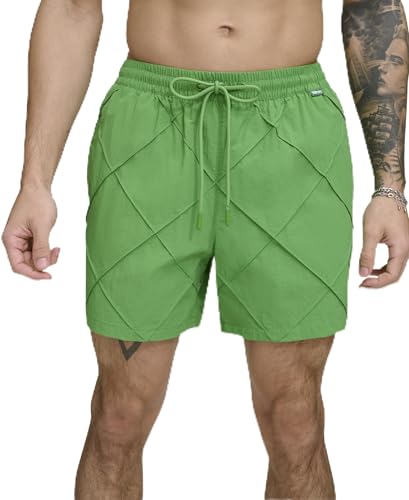 Image of DKNY Men's Lightweight Quick Dry Volley UPF 40+ Protection Swim Trunk