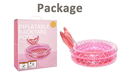 Inflatable Swimming Pool, Unique Mermaid Baby Round Pool, Kiddie Pools, Kiddy Pools For Kids, Swimming Pools Above Ground, Above Ground Pool, Blow Up Pools For Kids Adults Children (36"X10") #TOP5