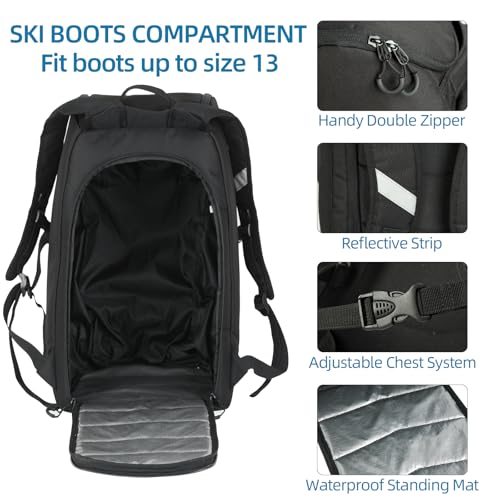 image for AUMTISC Ski Boot Bag, Ski Boot Backpack Travel, Snowboard Boots and He