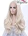 Produktbild K'ryssma Beauty Realistic Wigs for Ladies White #60 Natural Wavy Lace Front Wig Synthetic Hair Heat Resistant Fiber Half Hand Tied 24 inches