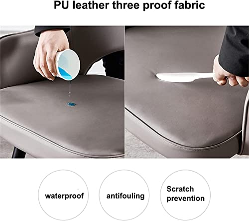 Chaise de bureau de salon en cuir synthétique kaki lavable et robuste