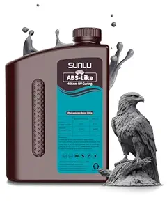 SUNLU 2000G ABS Like Resin for 3D Printer, 405nm UV Curing Photopolymer Rapid 3D Resin for 2K 4K 6K 8K LCD/DLP/SLA 3D Printers, Non-Brittle & High Precision & Low Shrinkage, 2KG, Dark Grey